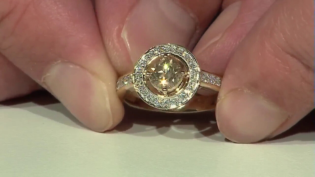 Video 9K I2 Brown Diamond Gold Ring (SUHANA)