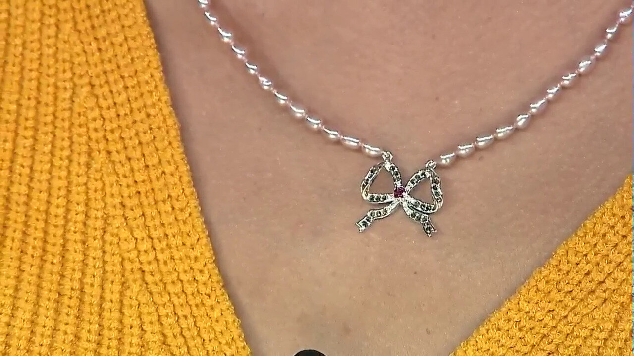 Video Collana in argento con Perla d'Acqua Dolce Rosa (TPC)
