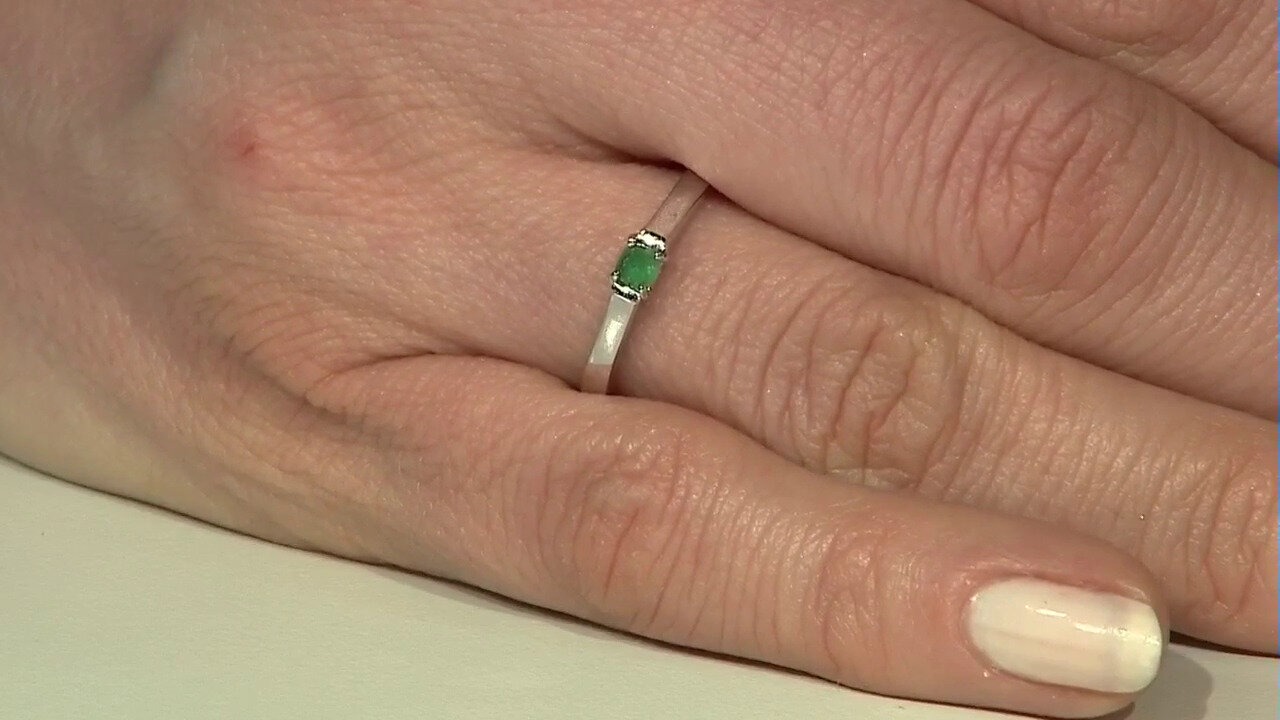 Video Colombian Emerald Silver Ring