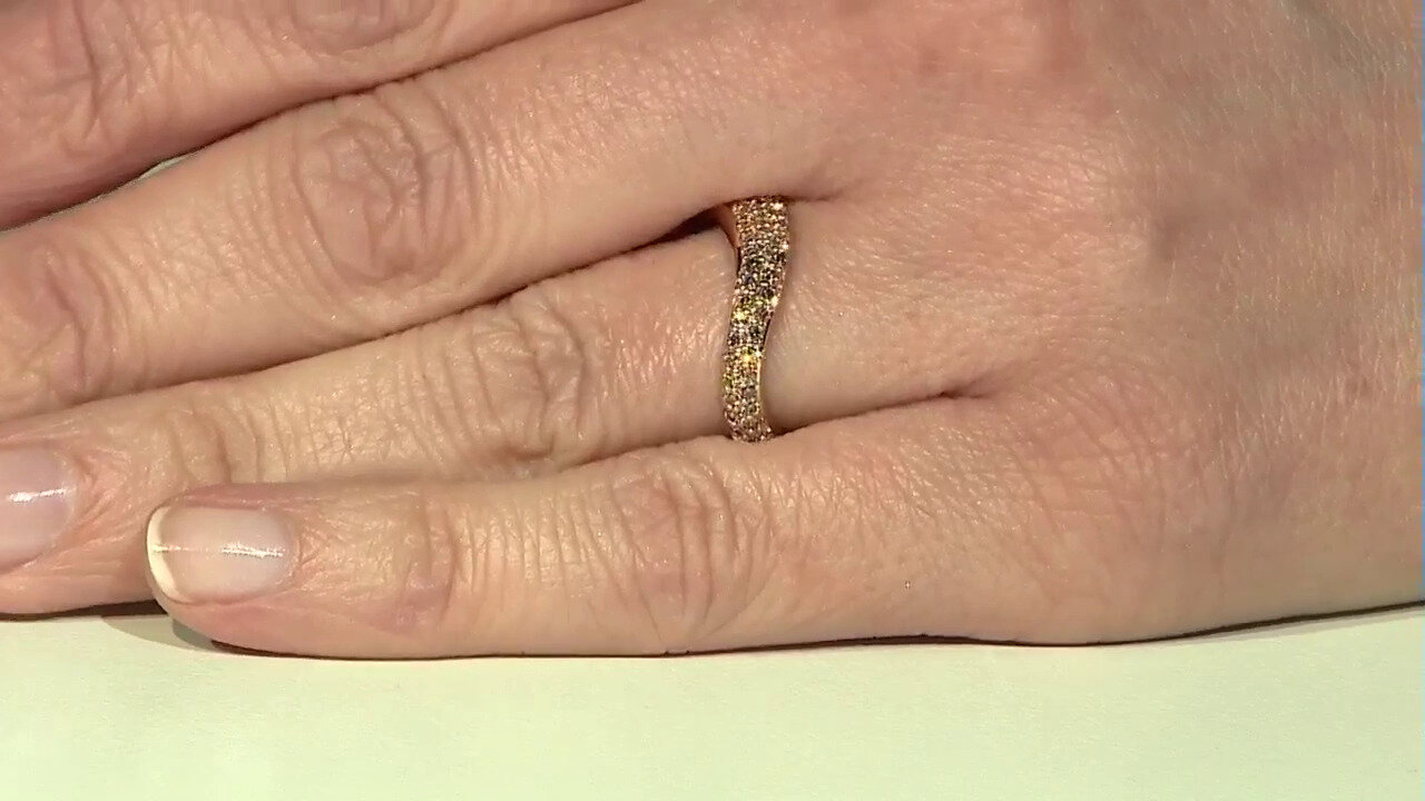 Video 9K SI1 Argyle Rose De France Diamond Gold Ring (Annette)