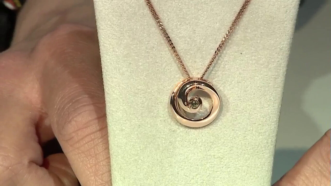 Video 9K SI1 Argyle Rose De France Diamond Gold Pendant (Annette)