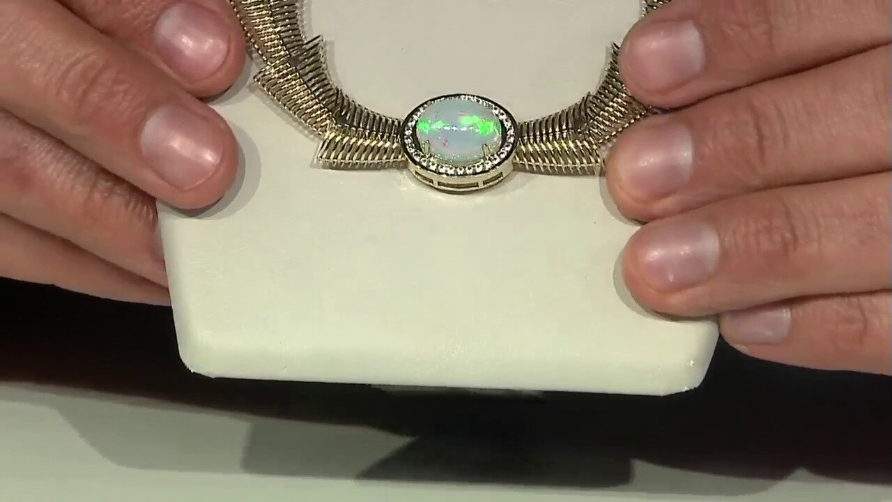 Video Gouden halsketting met een AAA Welo-opaal (Ornaments by de Melo)