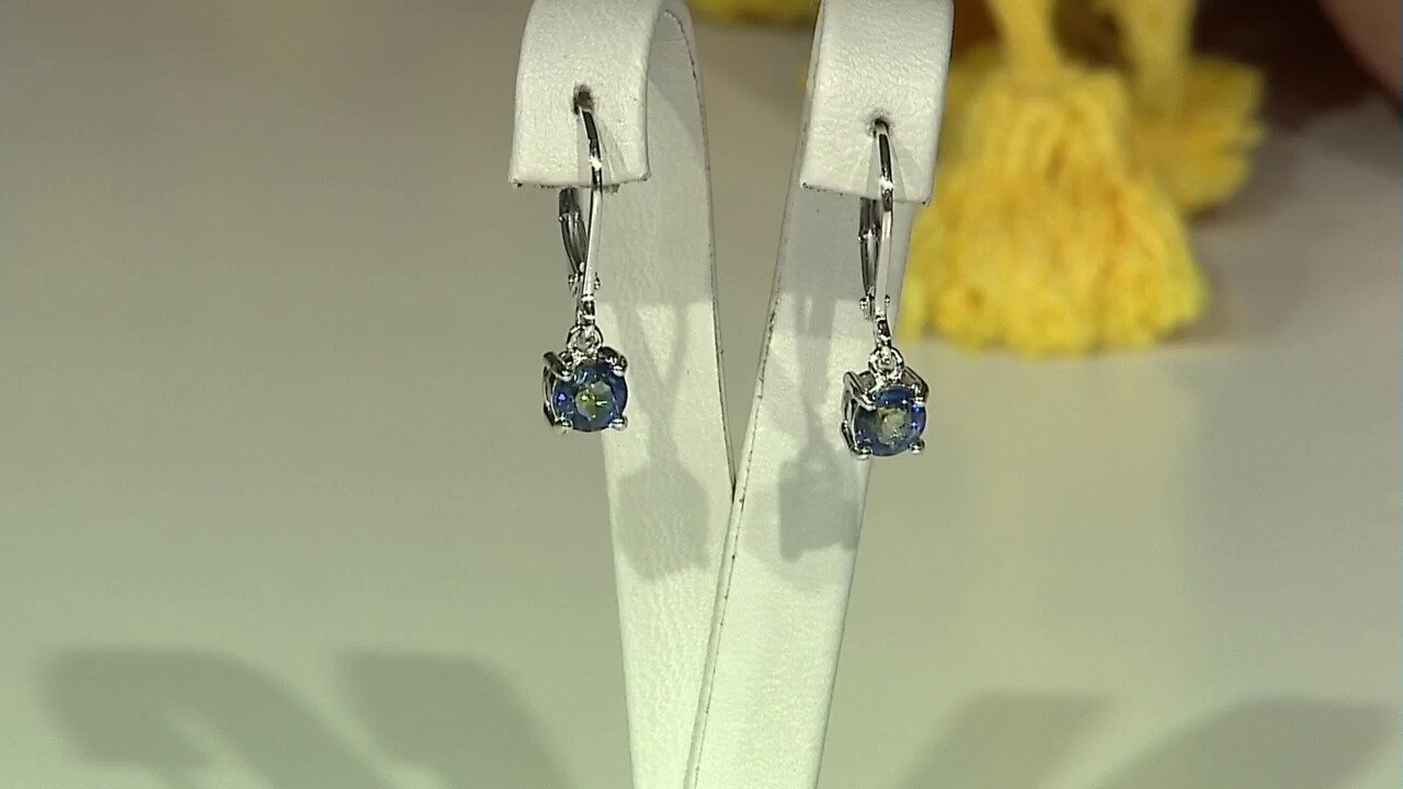 Video Mystic Blue Quartz Silver Earrings