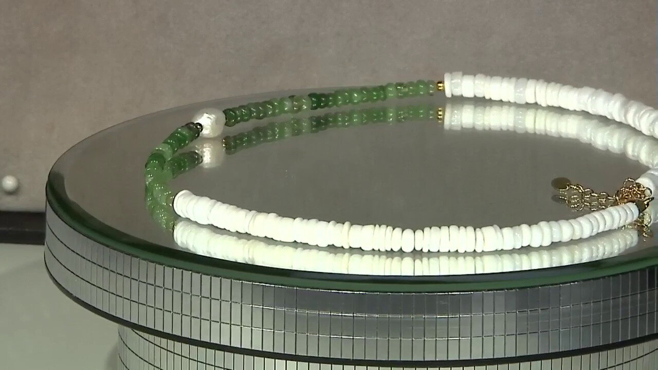 Video Zilveren halsketting met een Witte zoetwater kweekparel (Riya)