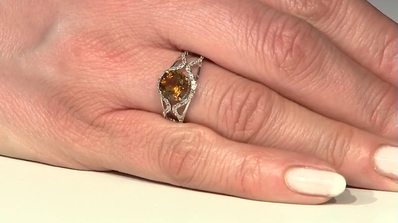 Video Bague en argent et Quartz cognac