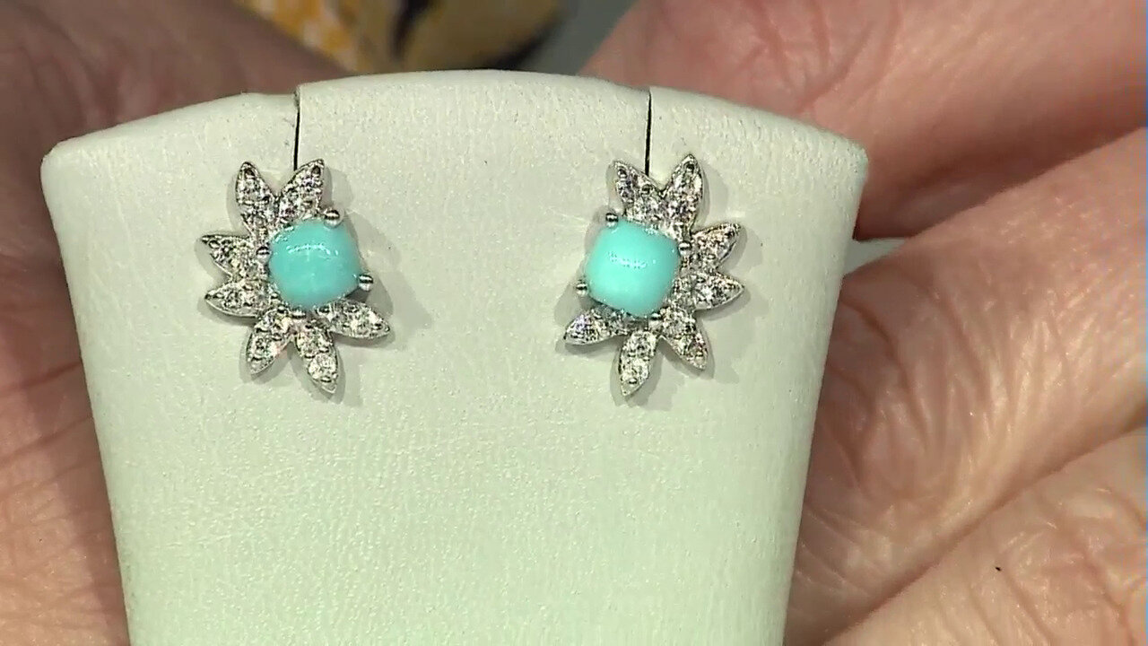 Video Boucles d'oreilles en argent et Turquoise Sleeping Beauty