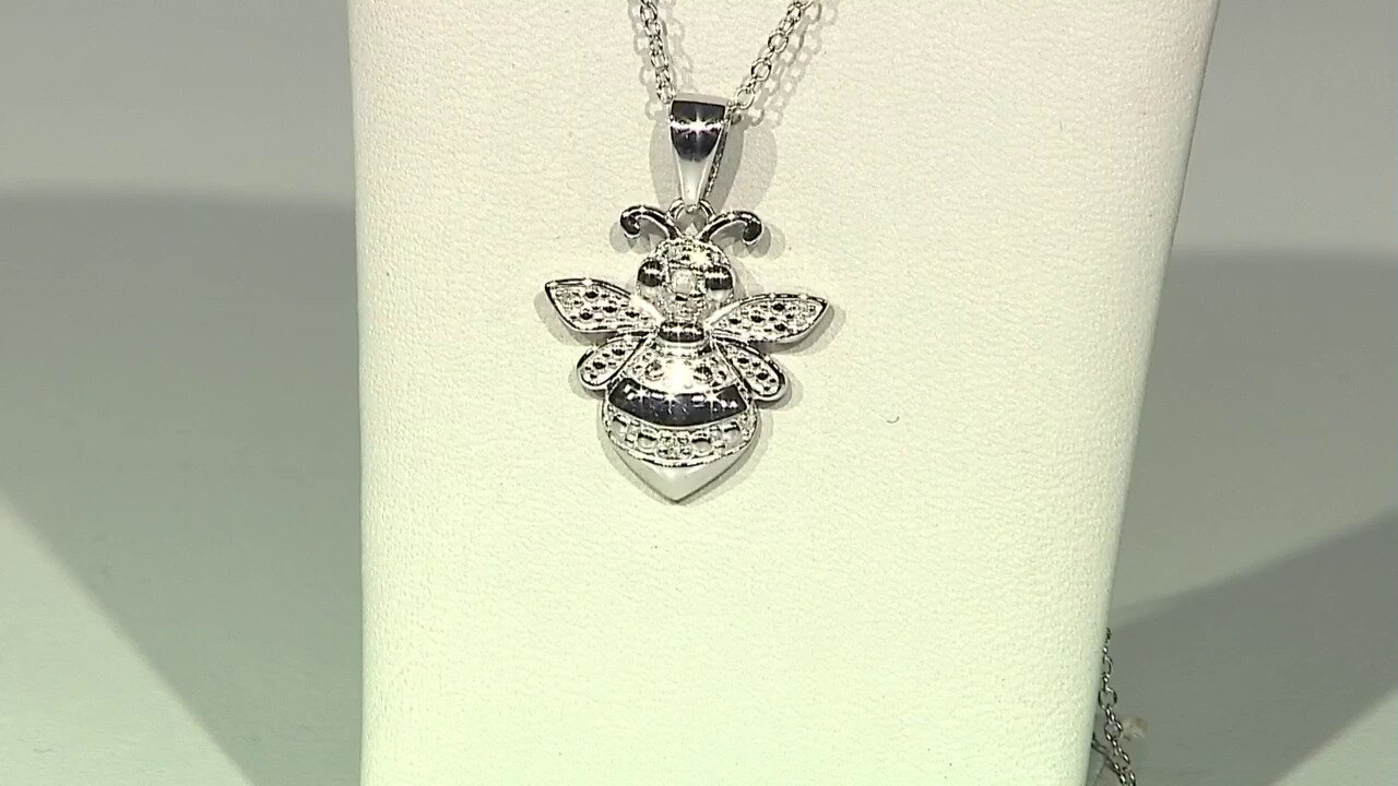 Video Zilveren halsketting met een I3 (I) Diamant