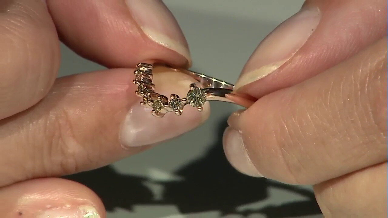 Video 9K SI1 Argyle Rose De France Diamond Gold Ring (Annette)