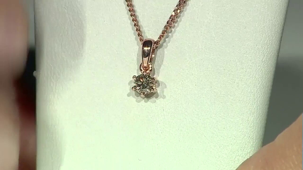 Video 9K VS1 Argyle Rose De France Diamond Gold Pendant (Annette)