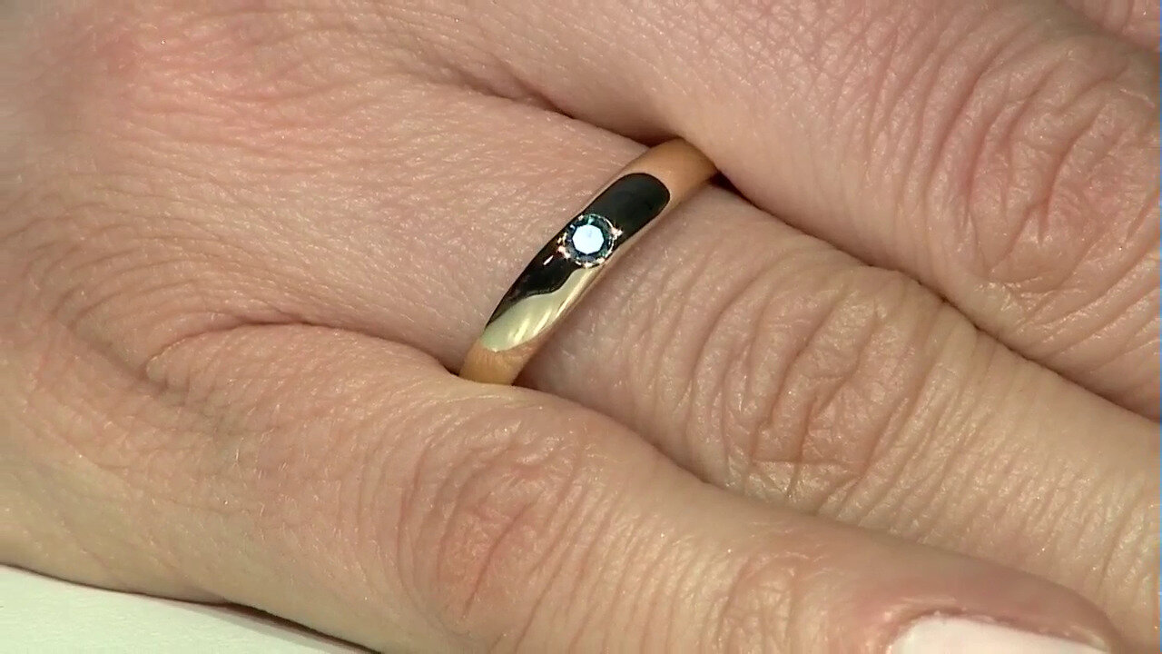 Video Gouden ring met een blauwe SI2 diamant