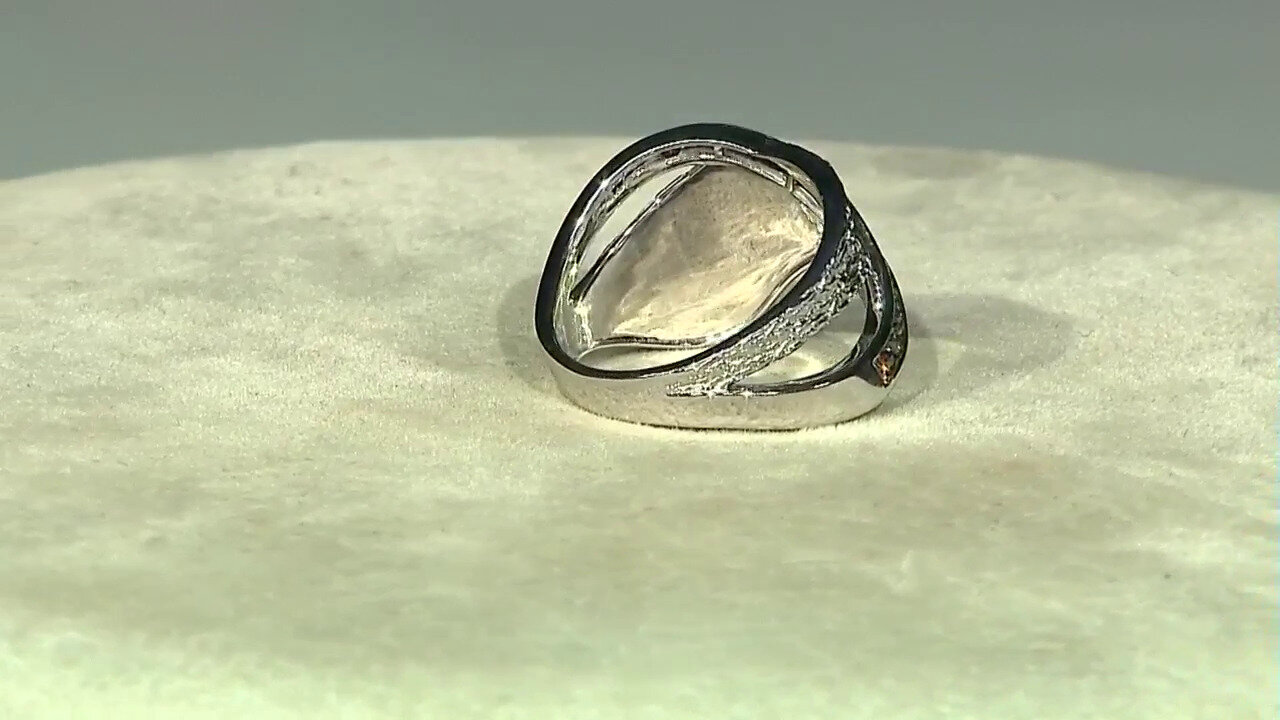 Video I2 Champagne Diamond Silver Ring (de Melo)