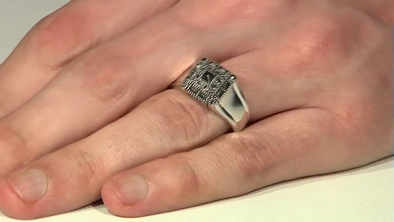 Video Zilveren ring met een marcasiet (Annette classic)