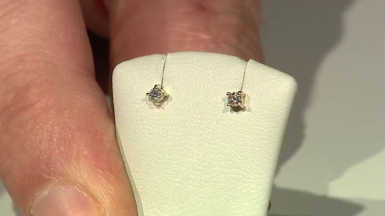 Video Gouden oorbellen met Loepzuivere (F) Diamanten