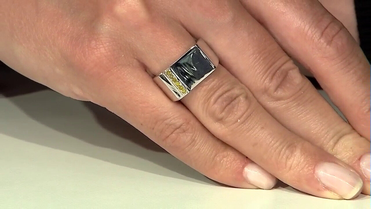 Video I3 Yellow Diamond Brass Ring (Juwelo Style)