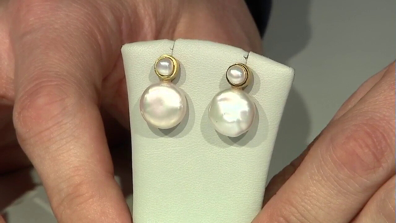Video Boucles d'oreilles en argent et Perle de culture d'eau douce (Joias do Paraíso)