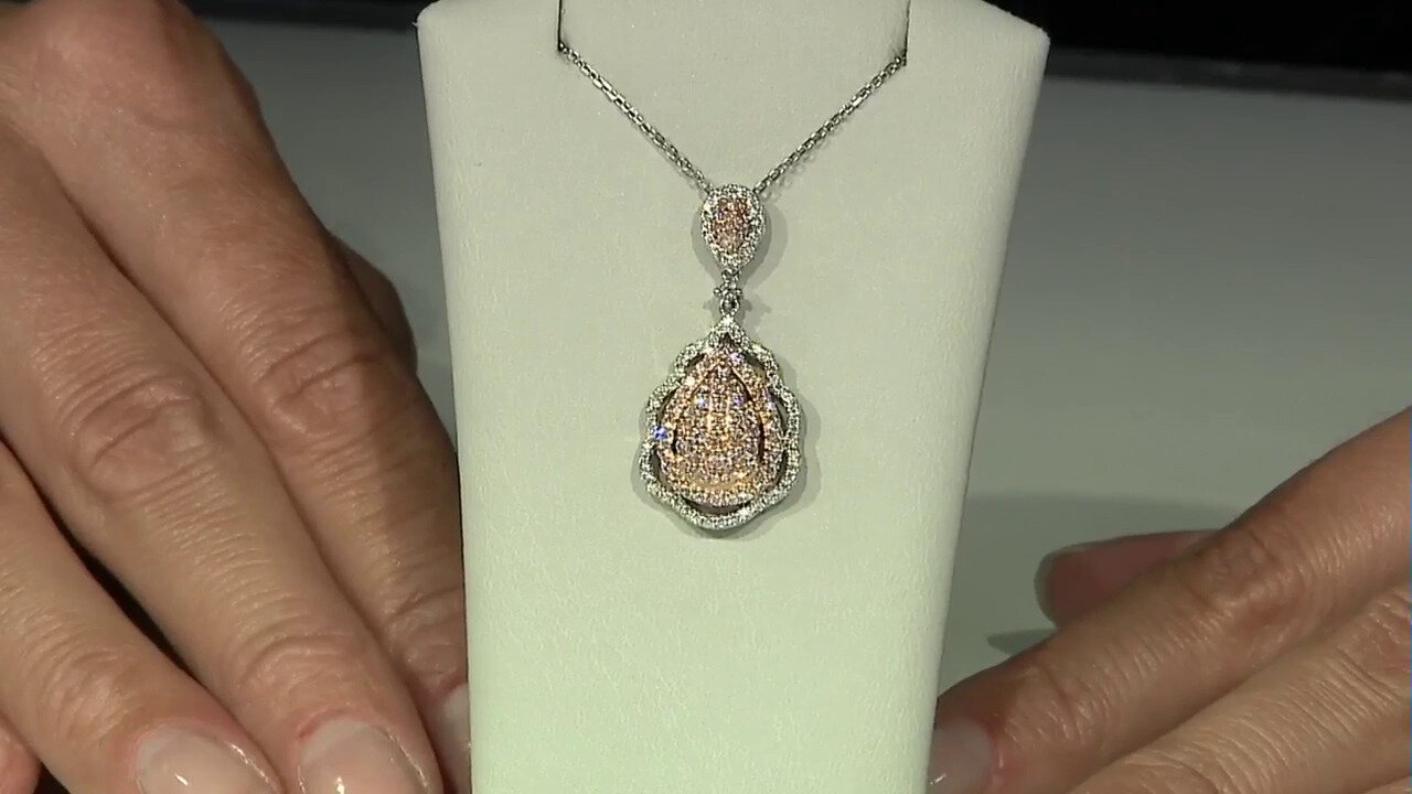 Video Gouden halsketting met I1 Roze Diamanten (CIRARI)
