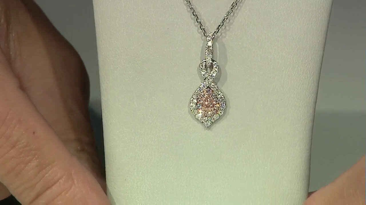 Video 14K I1 Pink Diamond Gold Necklace (CIRARI)