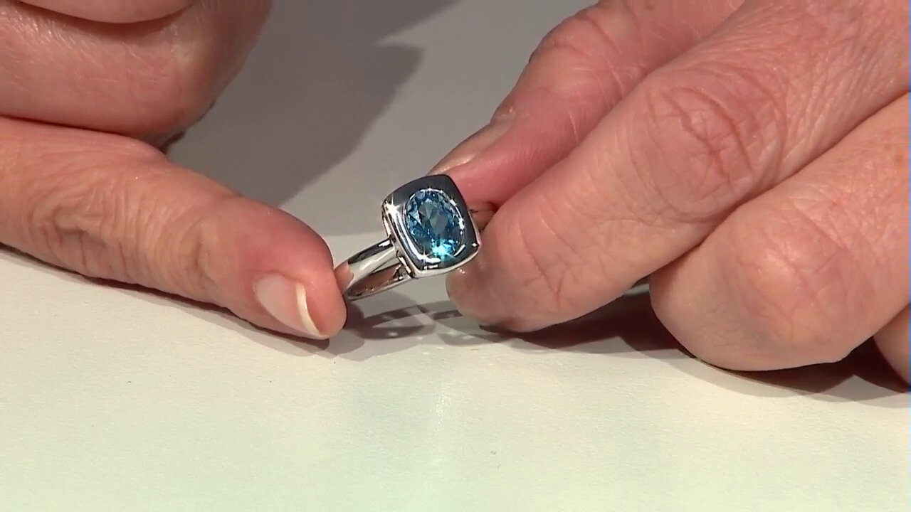 Video Zilveren ring met een Marambaia-topaas