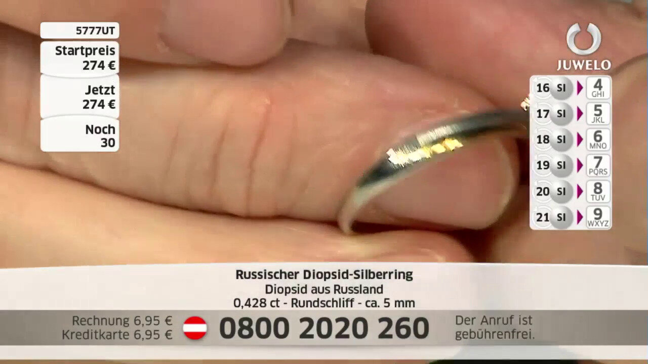 Video Russischer Diopsid-Silberring