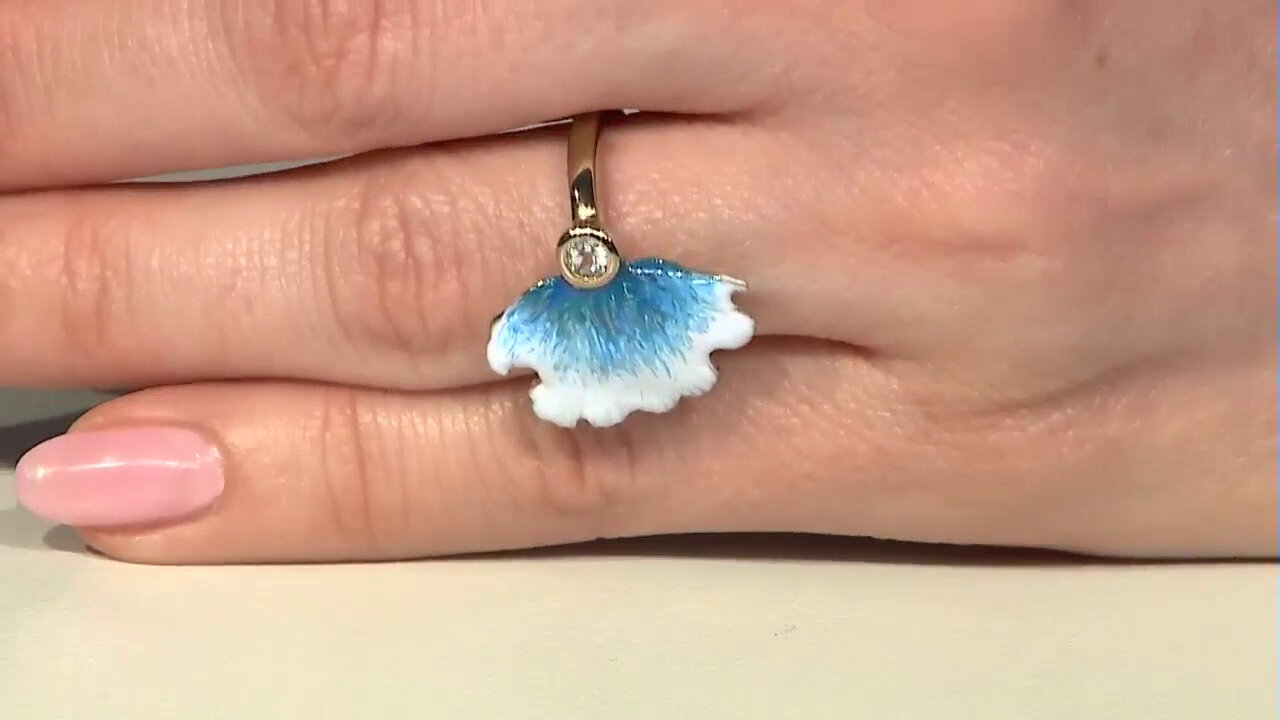 Video Zilveren ring met een hemel-blauwe topaas (TPC)