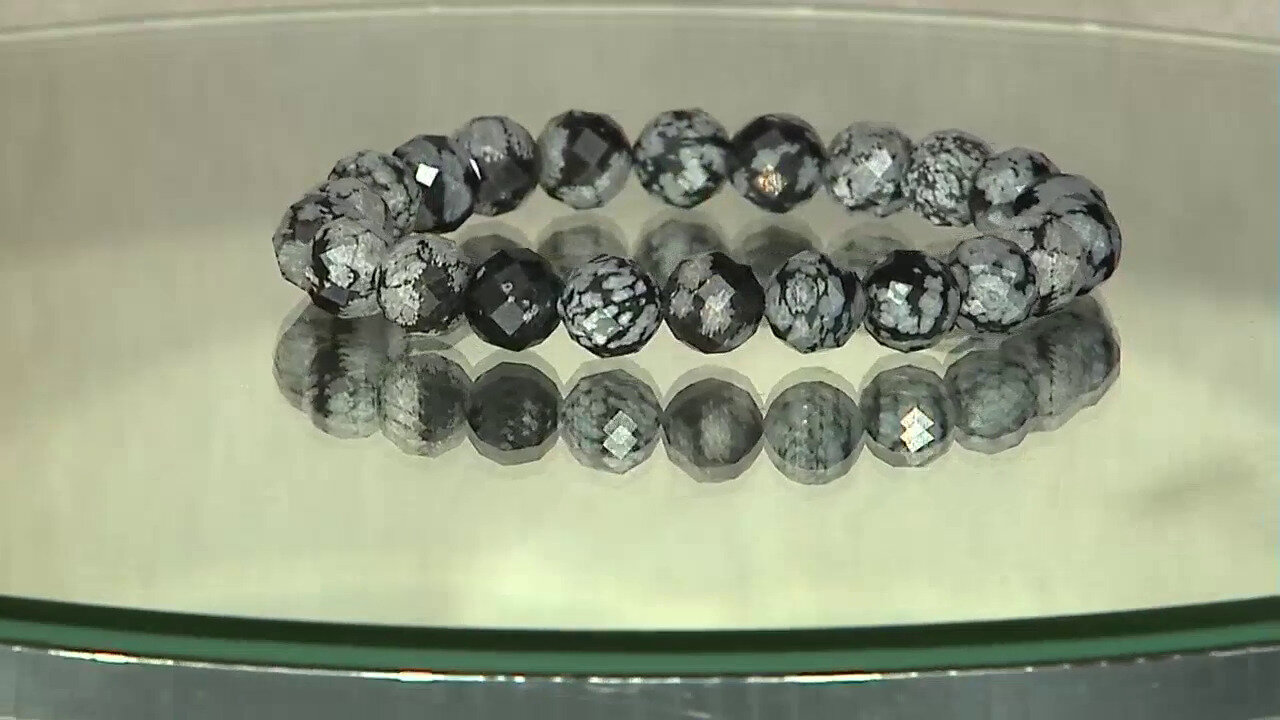 Video Snowflake Obsidian Bracelet