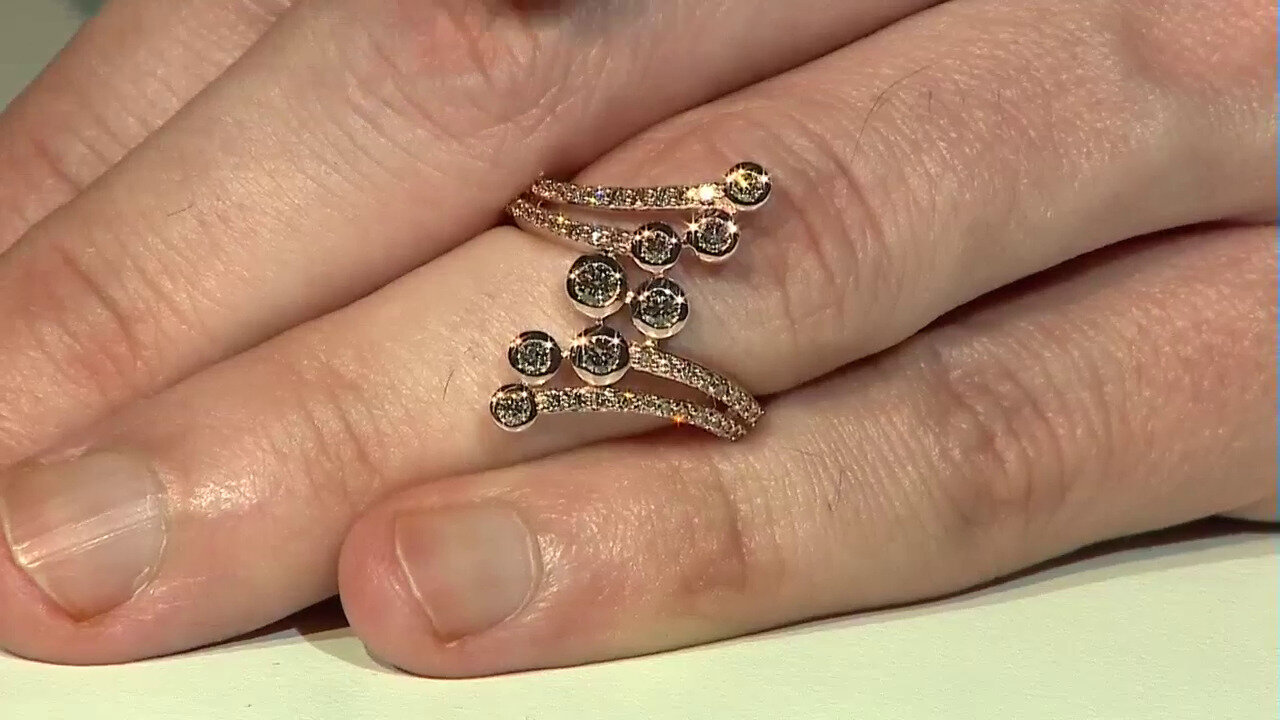 Video Gouden ring met een SI1 Argyle Rose De France Diamant (Annette)
