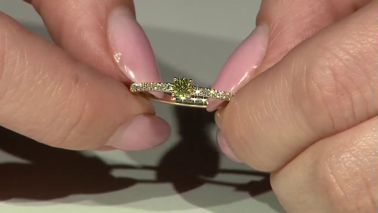 Video Gouden ring met een gele SI2 diamant