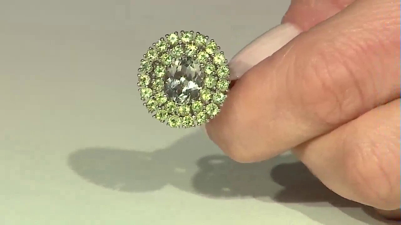 Video Green Amethyst Silver Ring