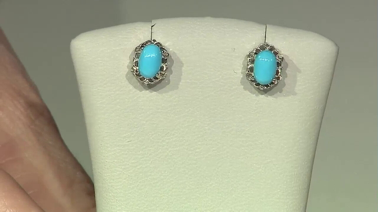 Video Boucles d'oreilles en argent et Turquoise Sleeping Beauty