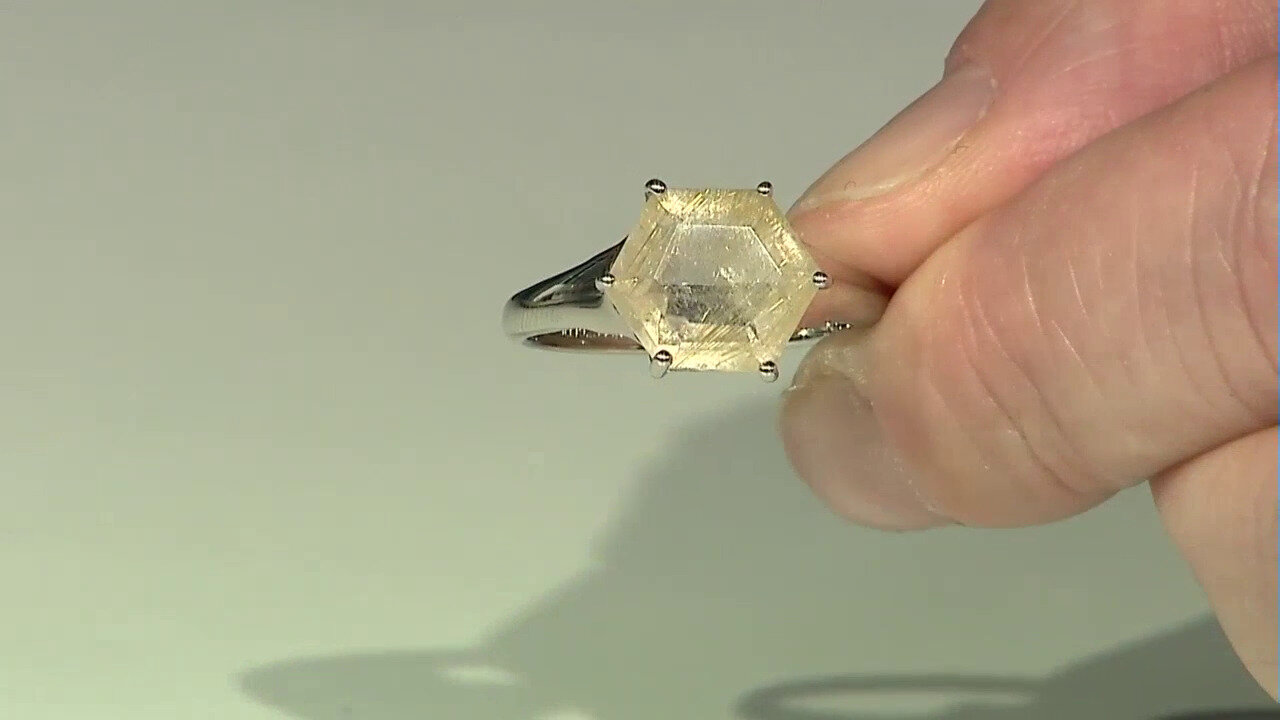 Video Zilveren ring met een rutielkwarts