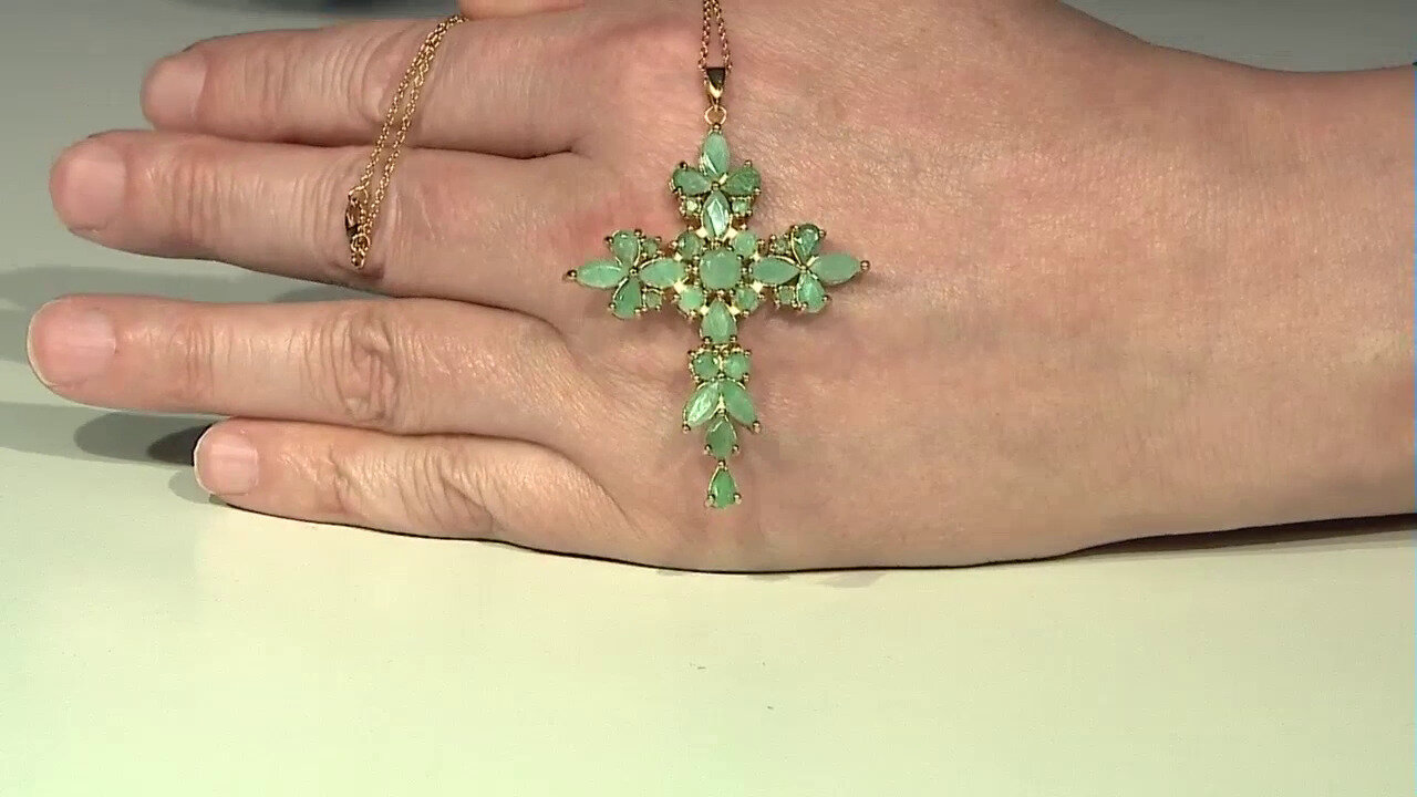 Video Brazilian Emerald Silver Necklace