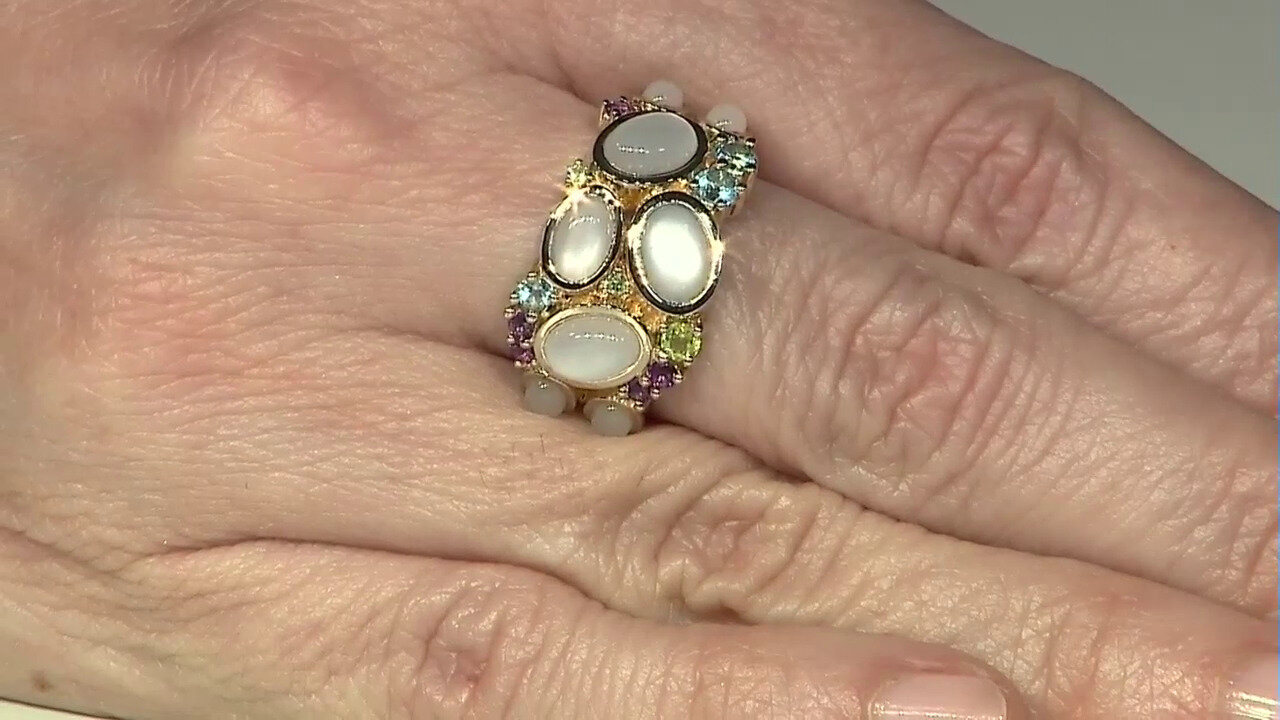 Video White Moonstone Silver Ring (KM by Juwelo)