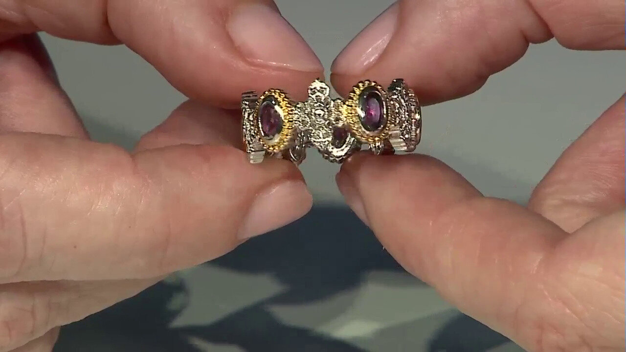 Video Rhodolite Silver Ring (Dallas Prince Designs)