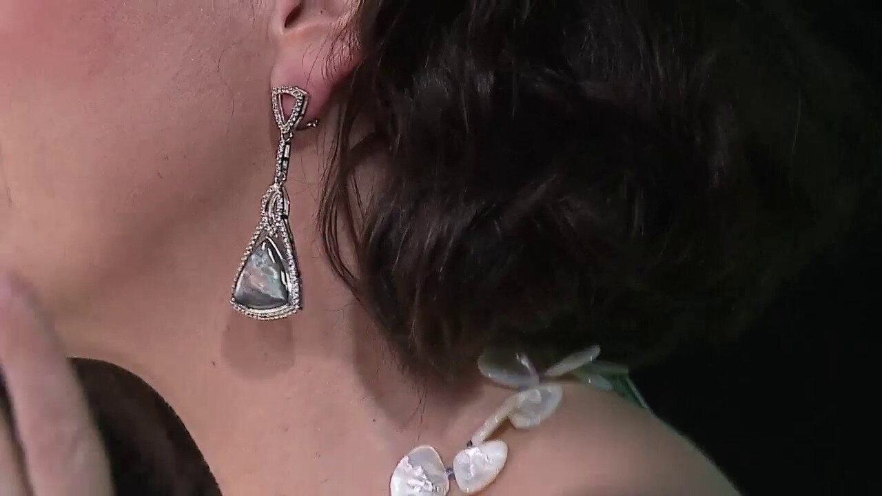 Video Mother of Pearl Silver Earrings (Dallas Prince Designs)