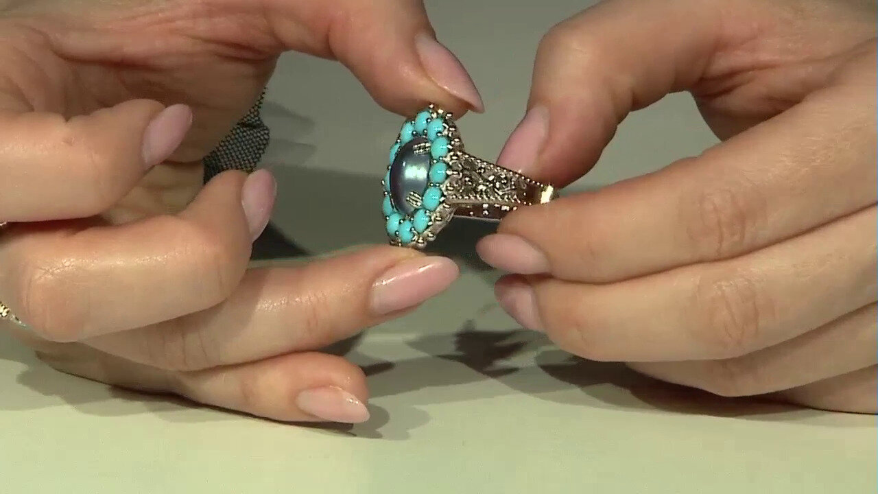 Video Zilveren ring met een Mabe parel (Dallas Prince Designs)