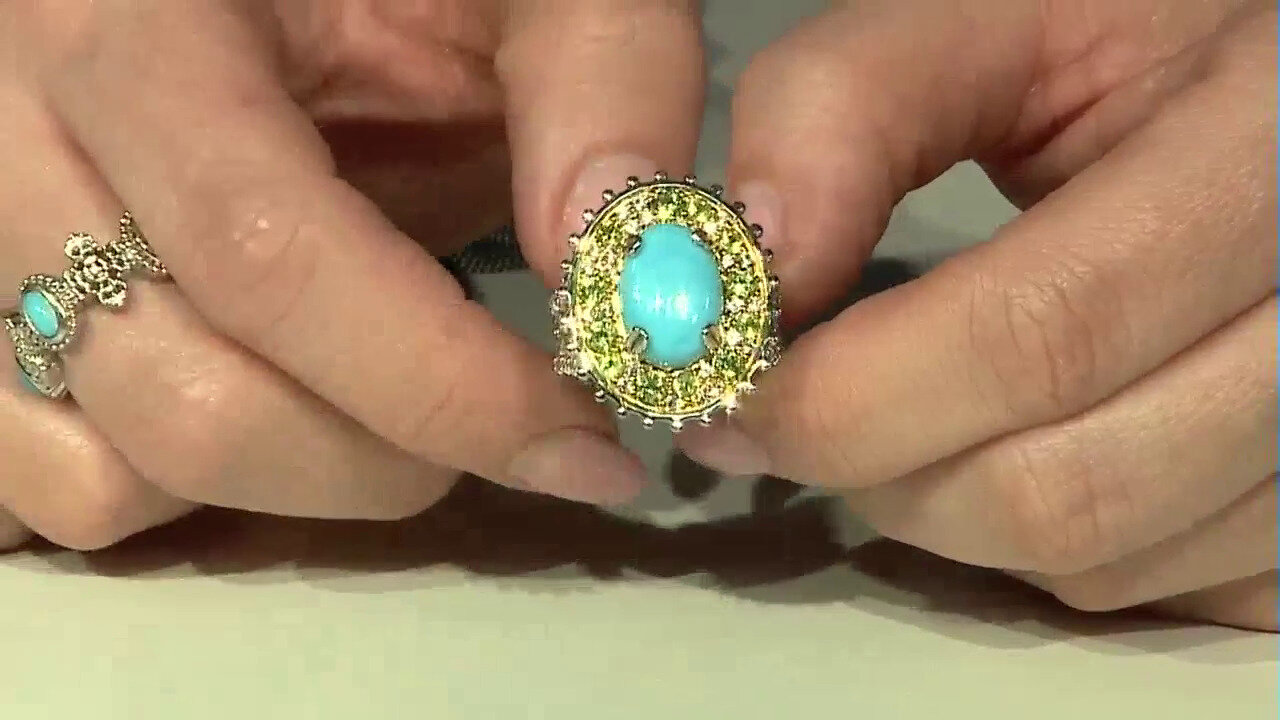 Video Bague en argent et Turquoise Sleeping Beauty (Dallas Prince Designs)