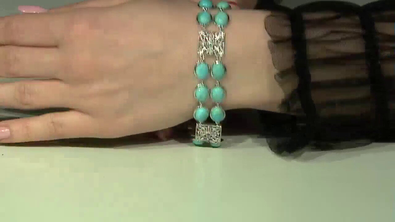 Video Zilveren armband met Blauwe Kingman Mohave Turkooisen (Dallas Prince Designs)