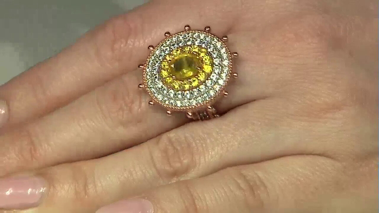 Video Zilveren ring met een gele saffier (Dallas Prince Designs)