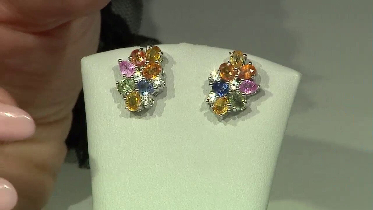 Video Pink Sapphire Silver Earrings (Dallas Prince Designs)