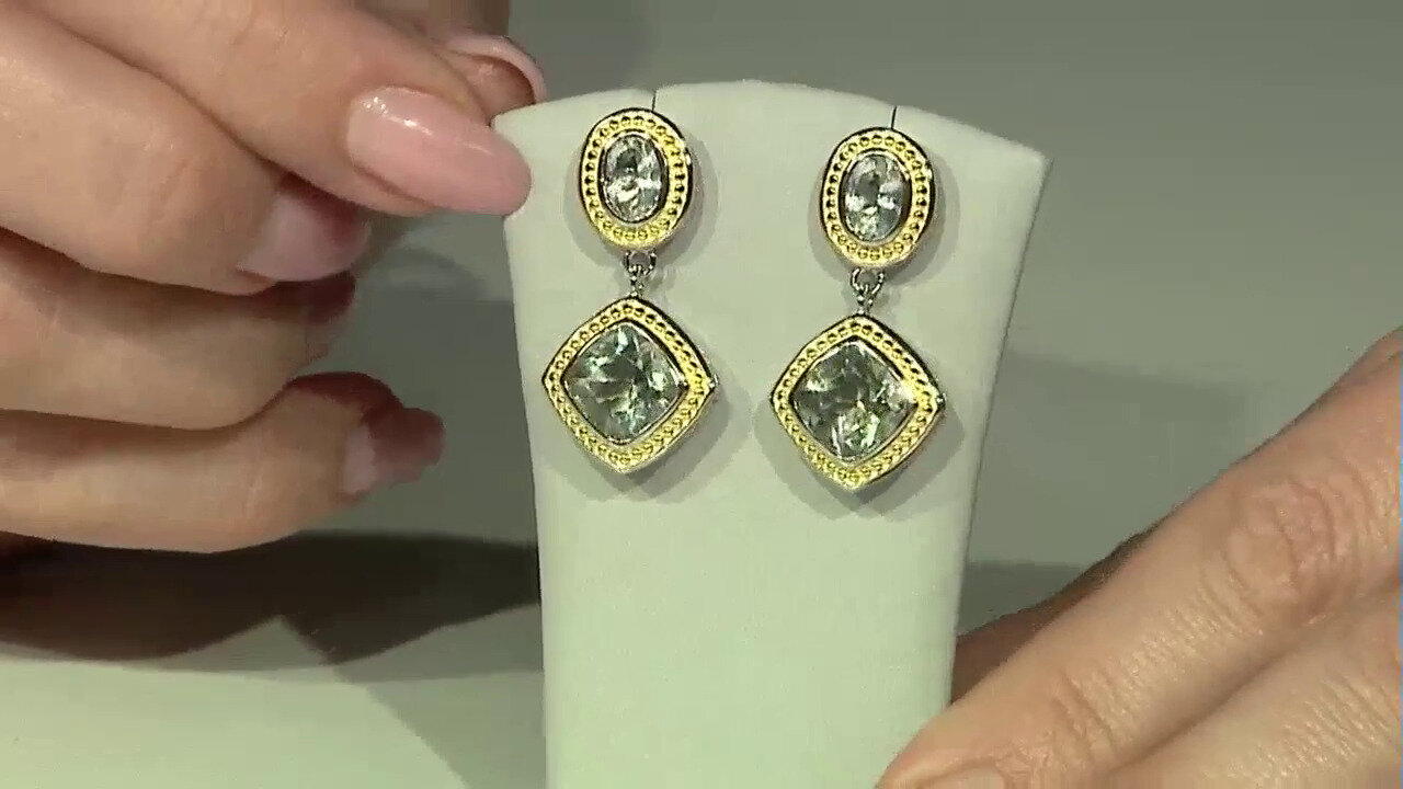 Video Zilveren oorbellen met groene amethisten (Dallas Prince Designs)