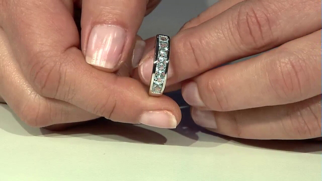 Video Anillo en plata con Topacio azul cielo