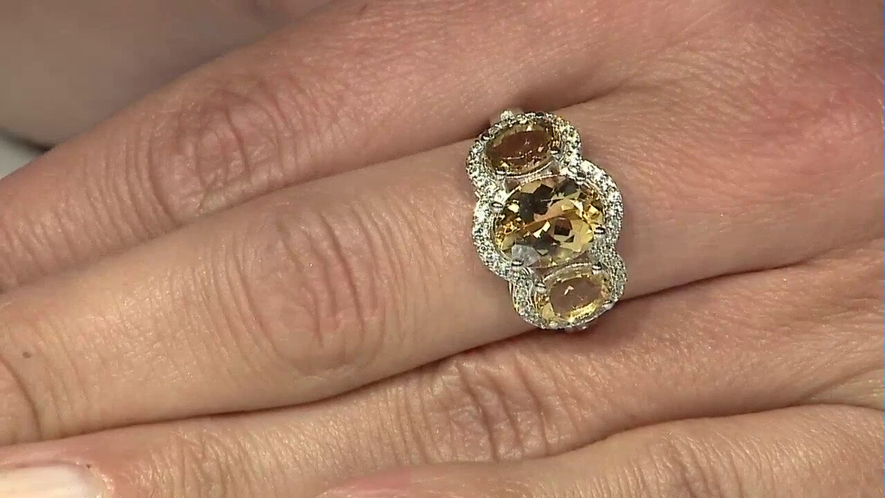 Video Bague en argent et Béryl jaune