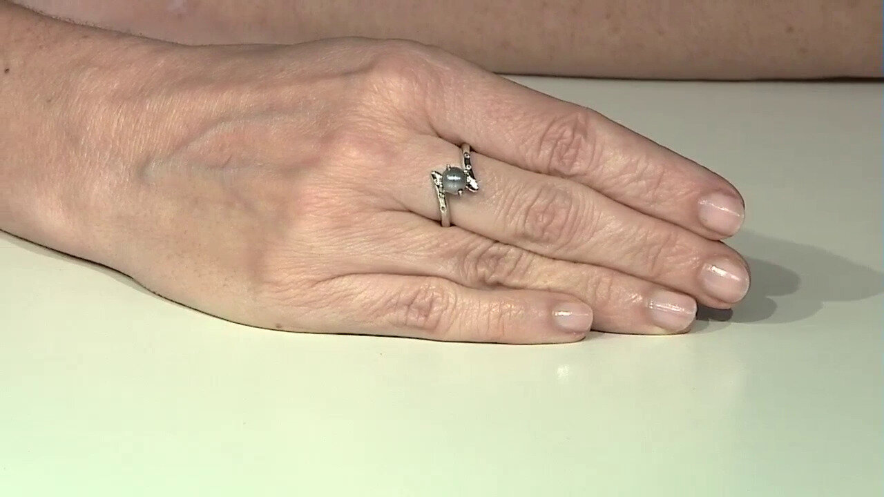 Video Zilveren ring met een Zilveren zoetwater kweekparel