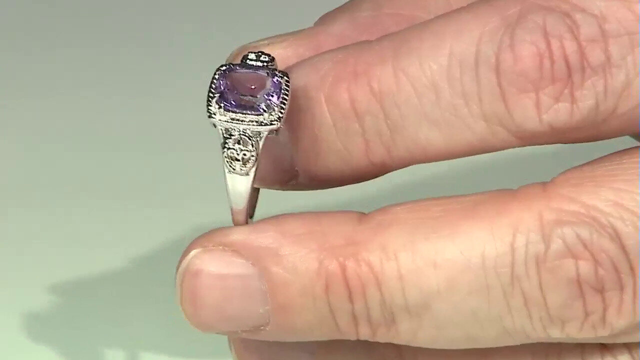 Video Bague en argent et Améthyste Rose de France