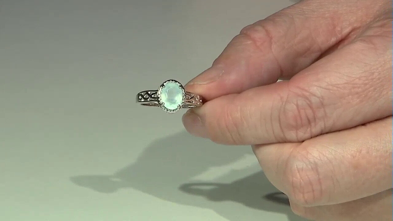 Video Zilveren ring met een Aqua Chalcedoon