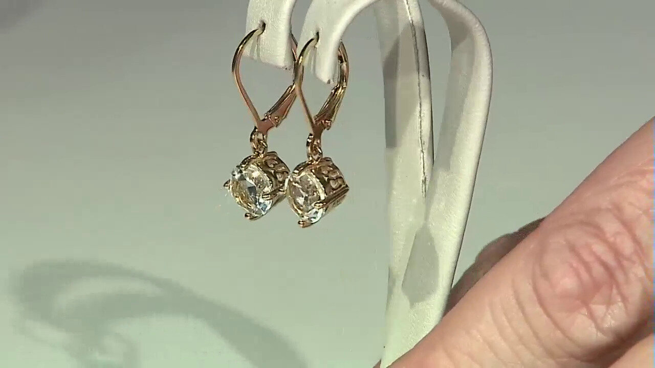 Video Boucles d'oreilles en argent et Topaze blanche