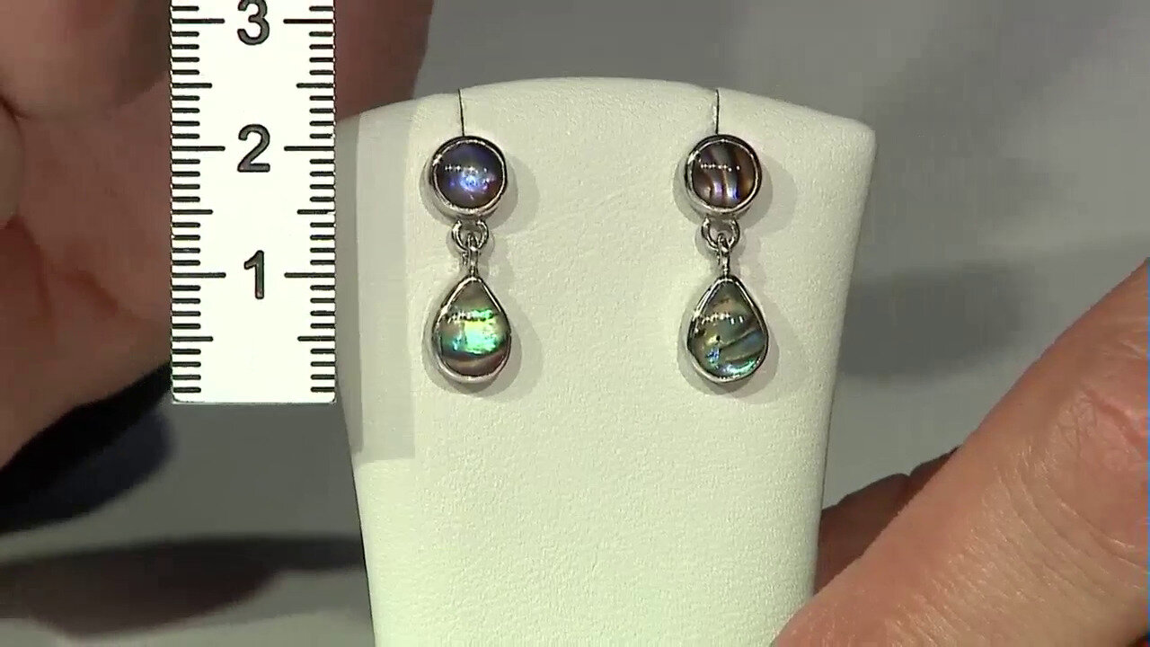 Video Abalone Shell Silver Earrings