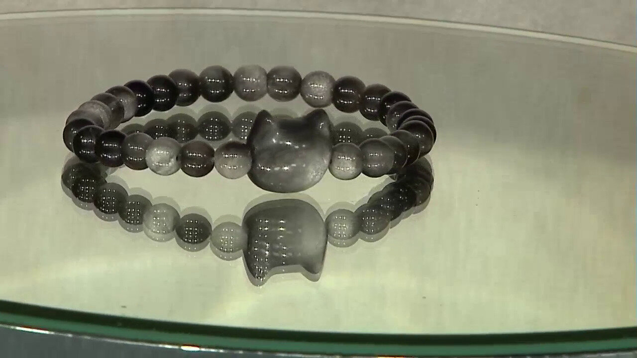Video Armband met een Zilverglans obsidiaan