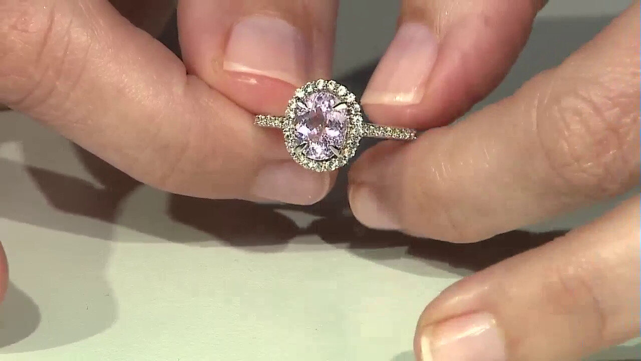 Video Anello in argento con Kunzite