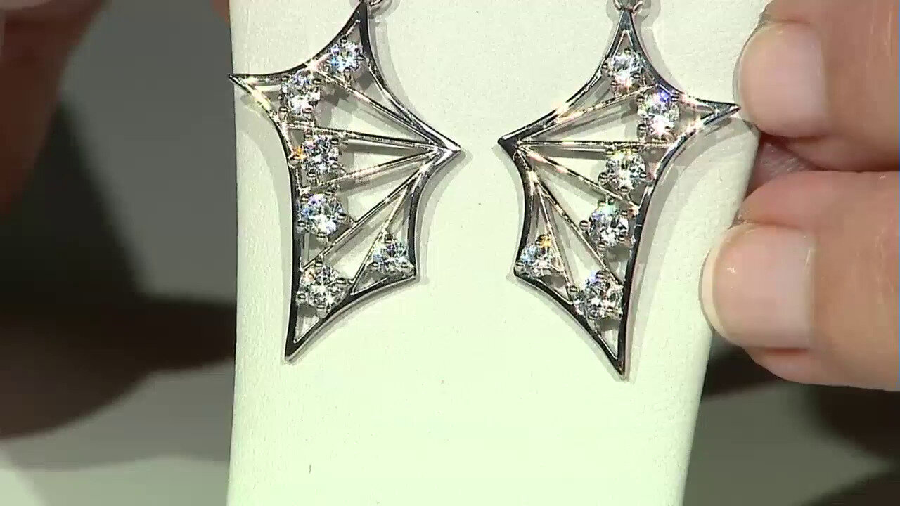 Video Champagne Zircon Silver Earrings